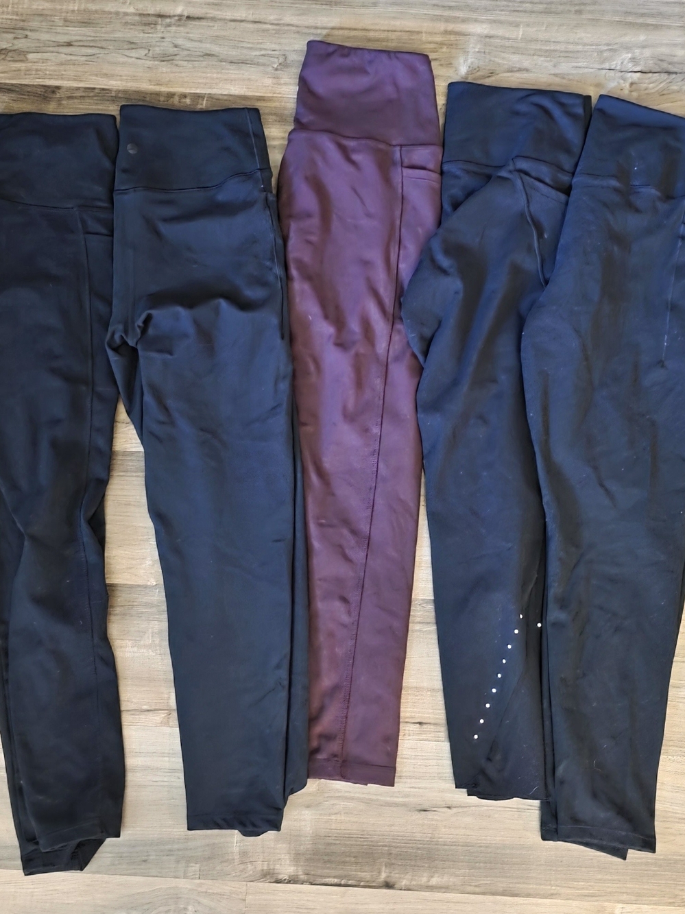 Danskin Womens' Leggings Set in Black and Burgundy